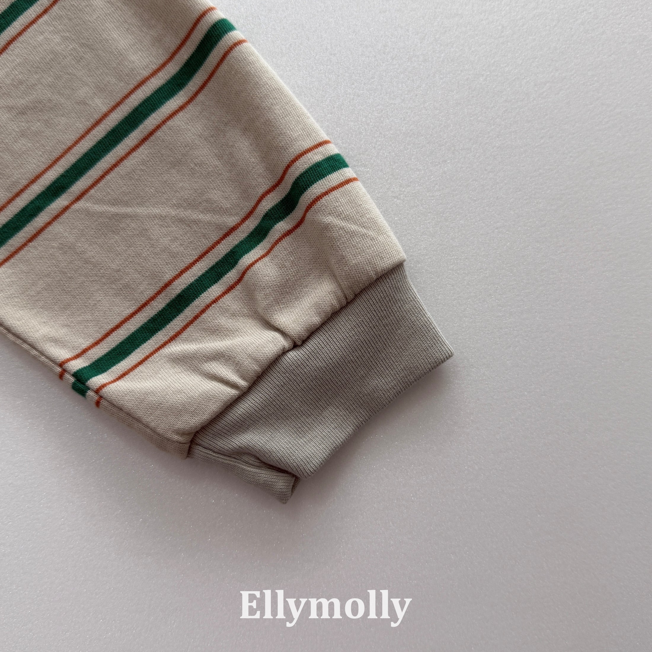 ［ELLY MOLLY］Domino stripe pigment tee