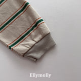 ［ELLY MOLLY］Domino stripe pigment tee
