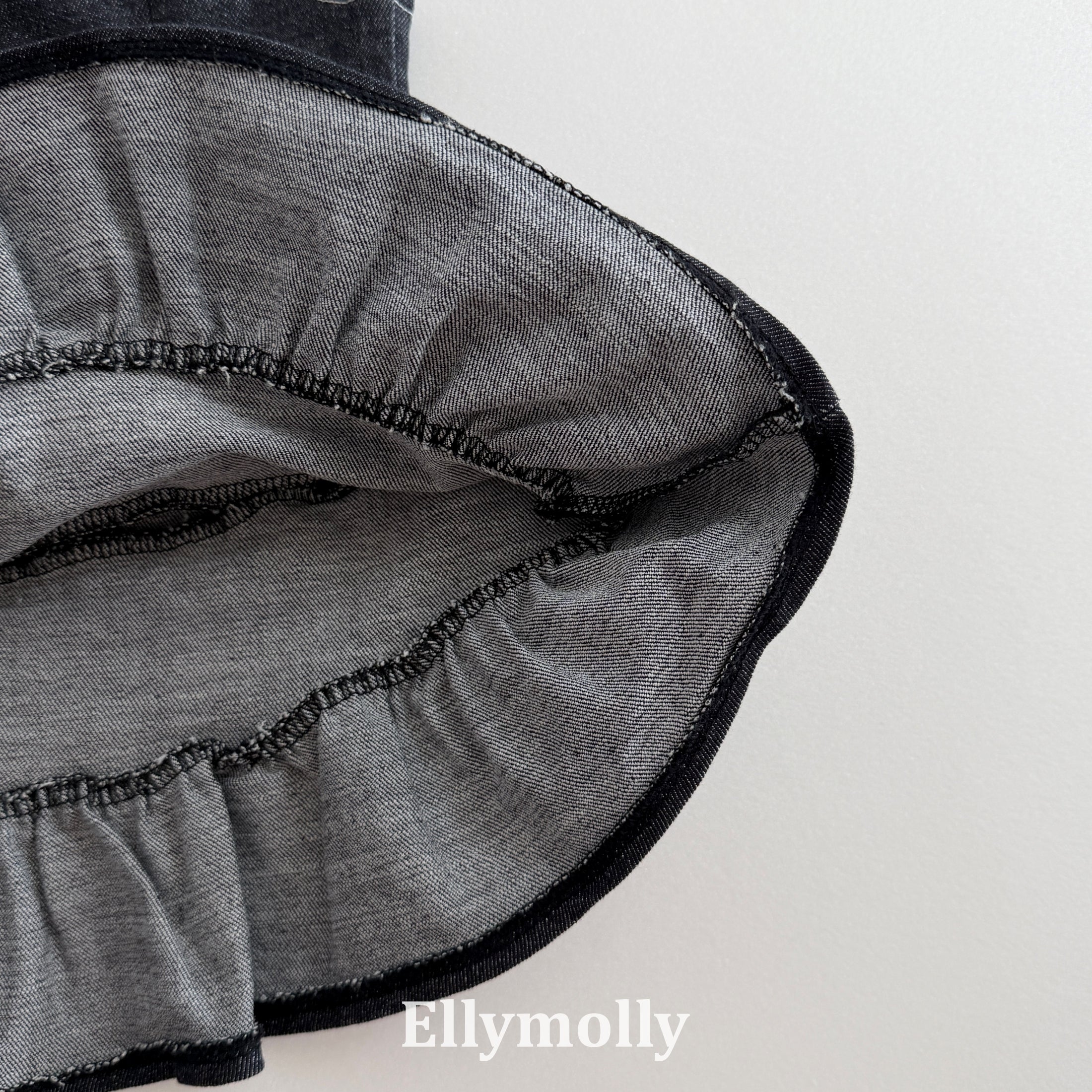 ［ELLY MOLLY］Mona frill denim one-piece