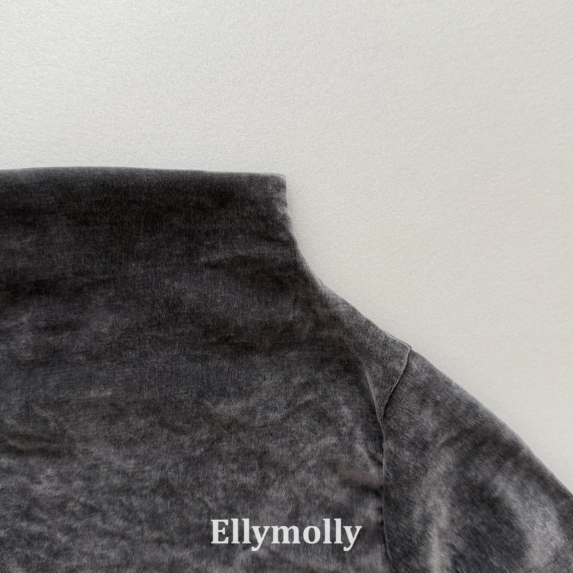［ELLY MOLLY］Velvet high neck tops