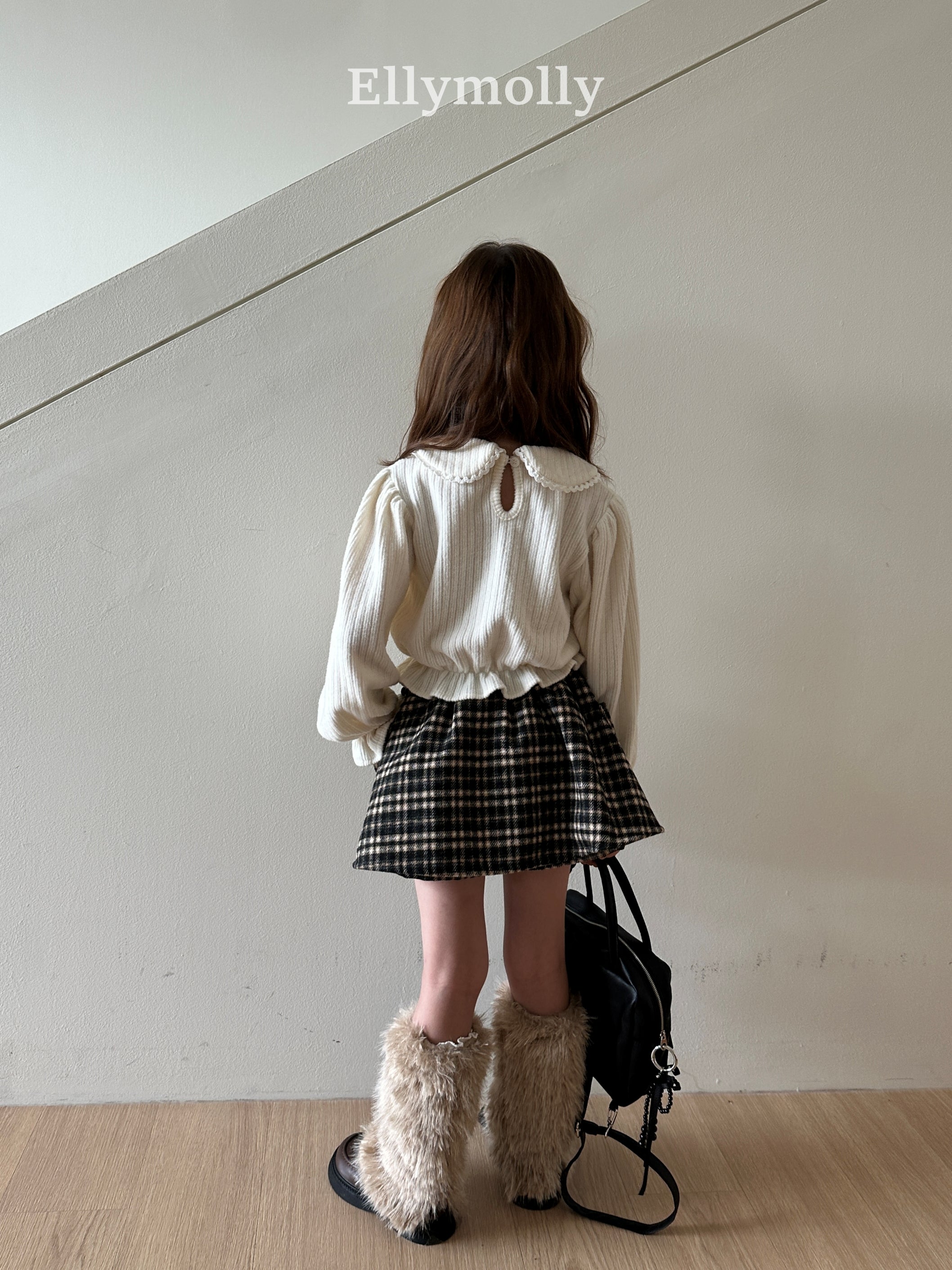 ［ELLY MOLLY］Honey round collar blouse