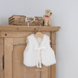 ［mkids］Ribbon fur vest