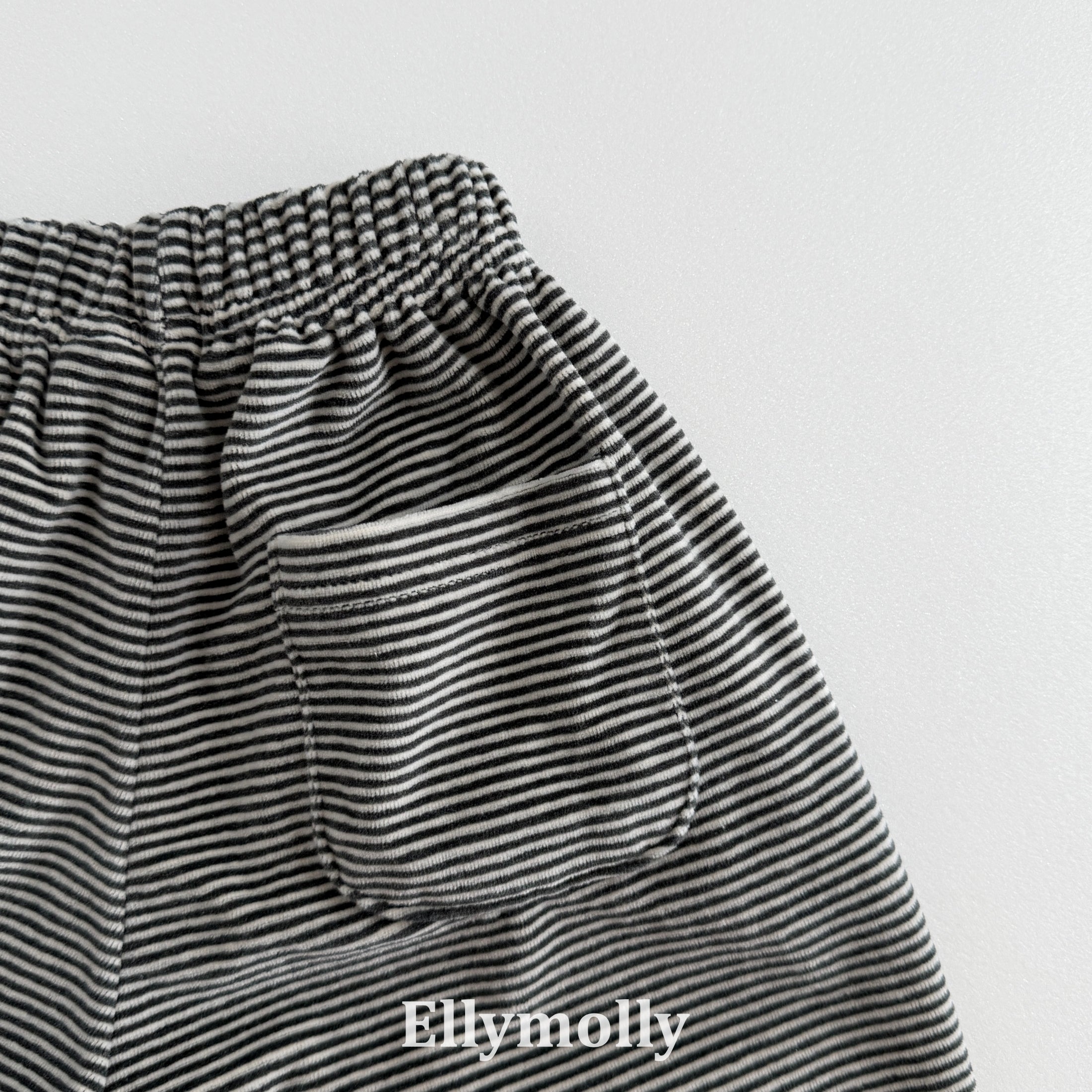 ［ELLY MOLLY］Velvet stripe jogger pants