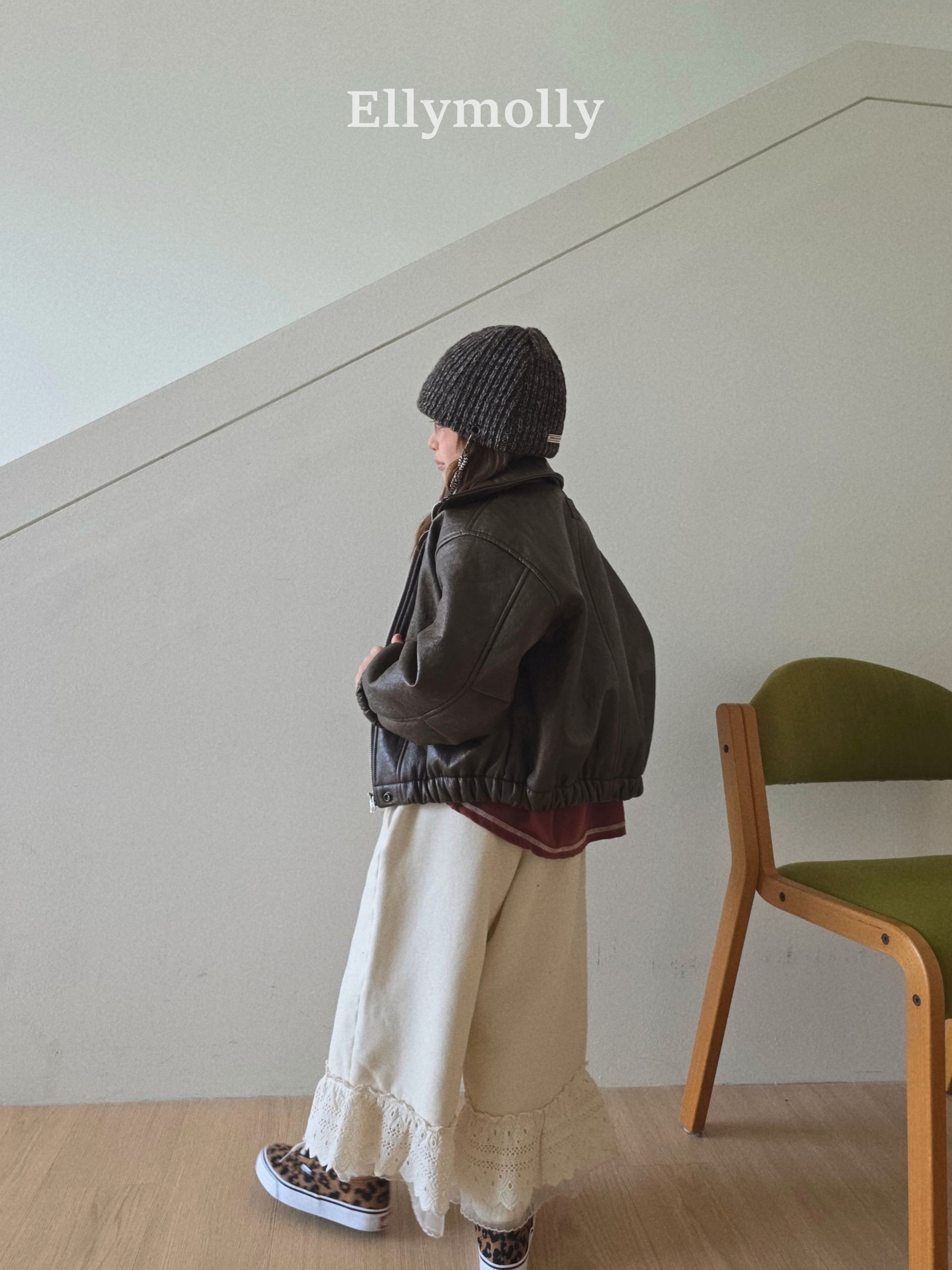 ［ELLY MOLLY］Creamy lace pants