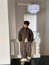 ［ELLY MOLLY］Teddy fur check pants