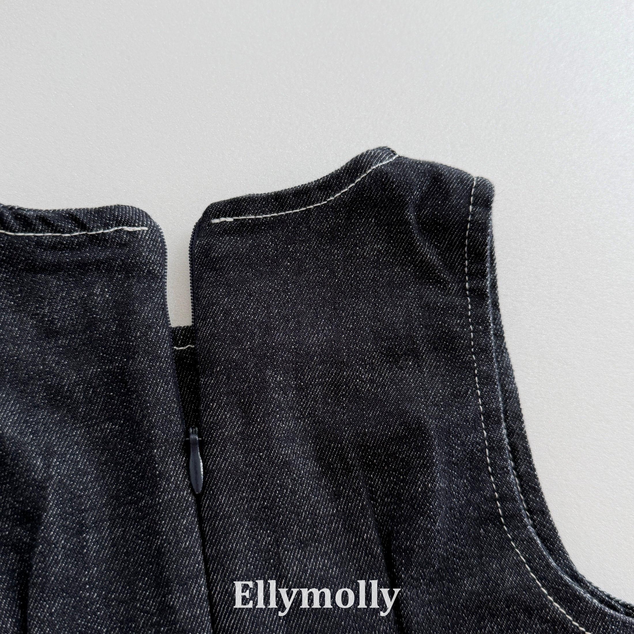 ［ELLY MOLLY］Mona frill denim one-piece