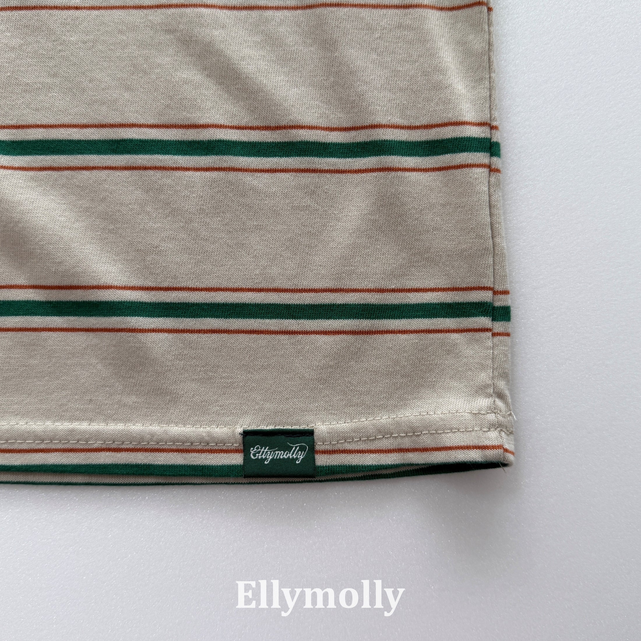 ［ELLY MOLLY］Domino stripe pigment tee
