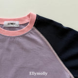 ［ELLY MOLLY］Color block raglan tee