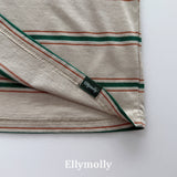 ［ELLY MOLLY］Domino stripe pigment tee
