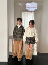 ［ELLY MOLLY］Miso check wrap pants