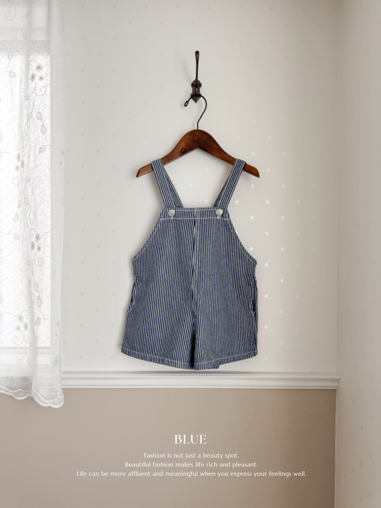 Ellis stripe short overalls