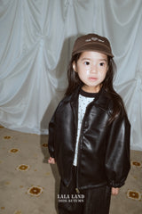 ［Lala land］Caross leather jacket