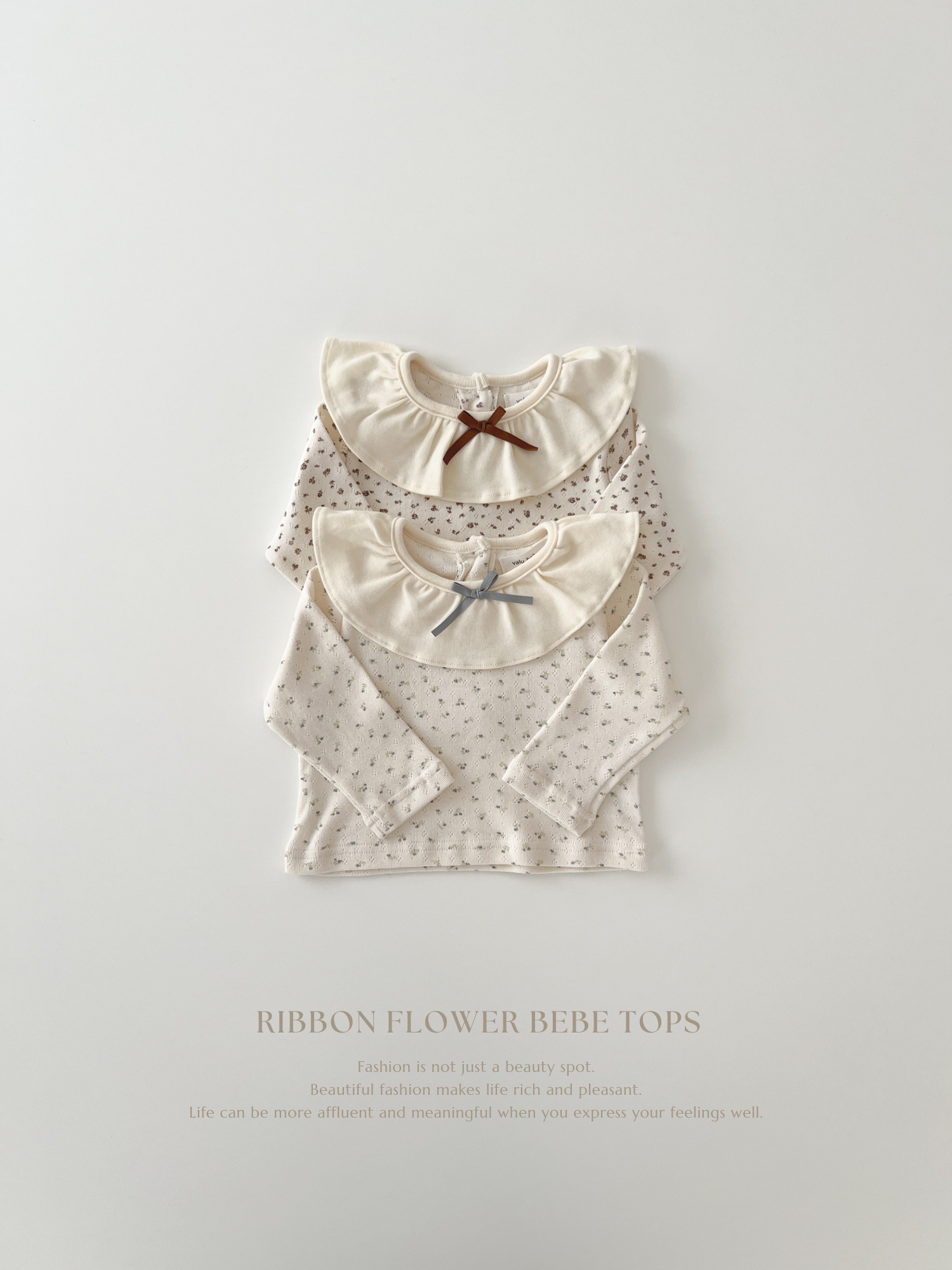 Ribbon flower bebe tops