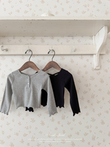 Heart button cross tee