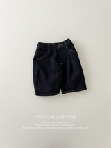 Pintuck denim pants