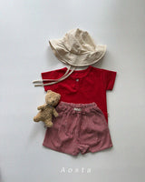［Aosta］Heart button tee