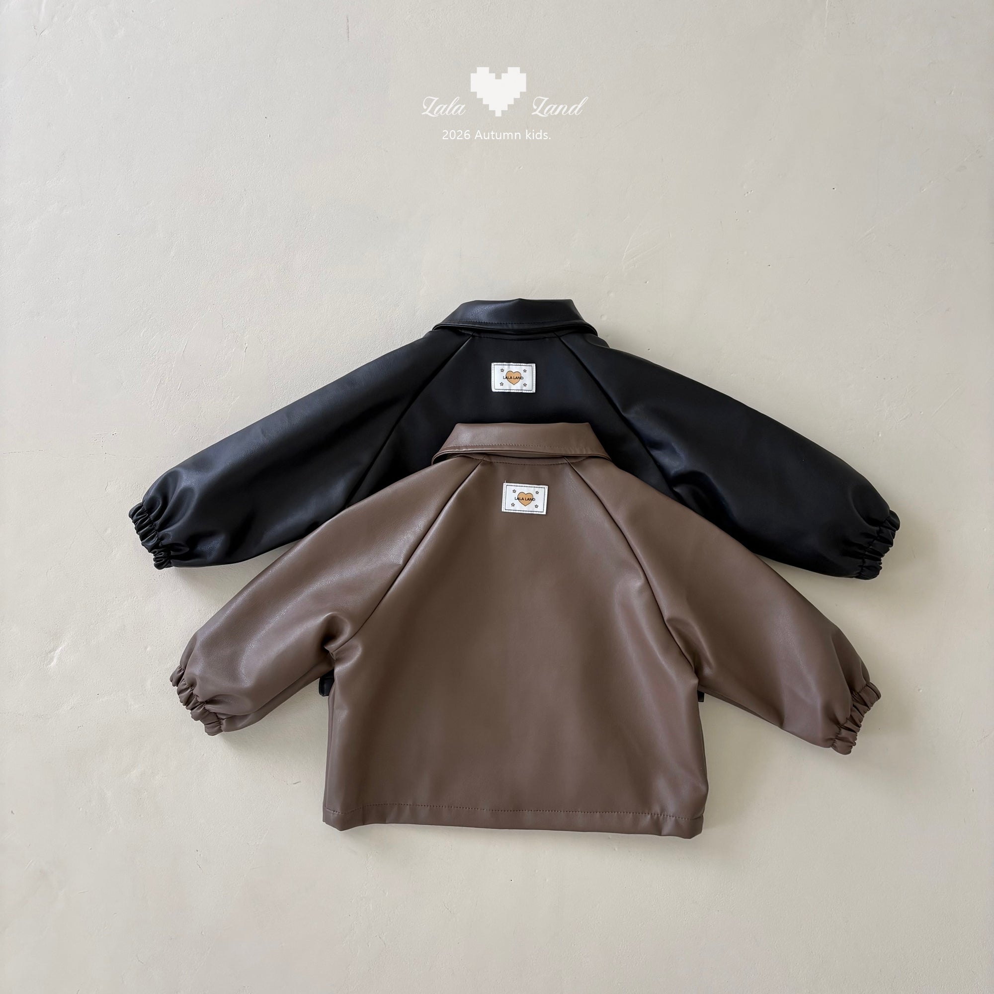 ［Lala land］Caross leather jacket
