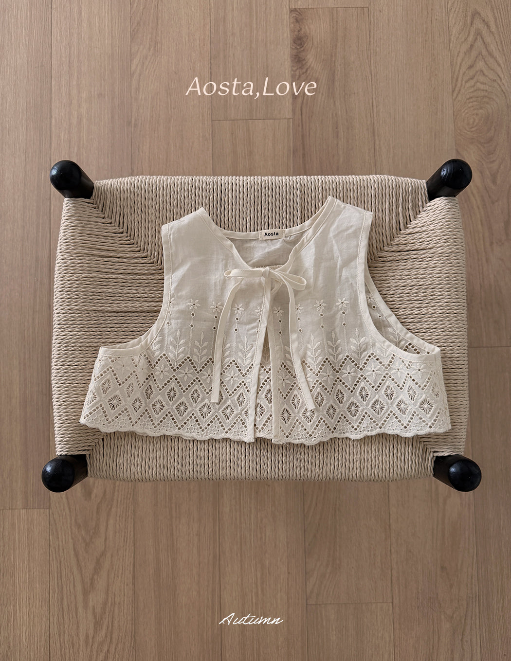 ［Aosta］Lace Jenny Open Vest