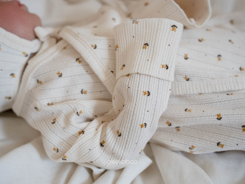 ［peekaboo］Moss newborn bodysuit set