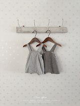 Roen check suspender pants