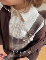 ［OREN］Noirjette check salopette pants
