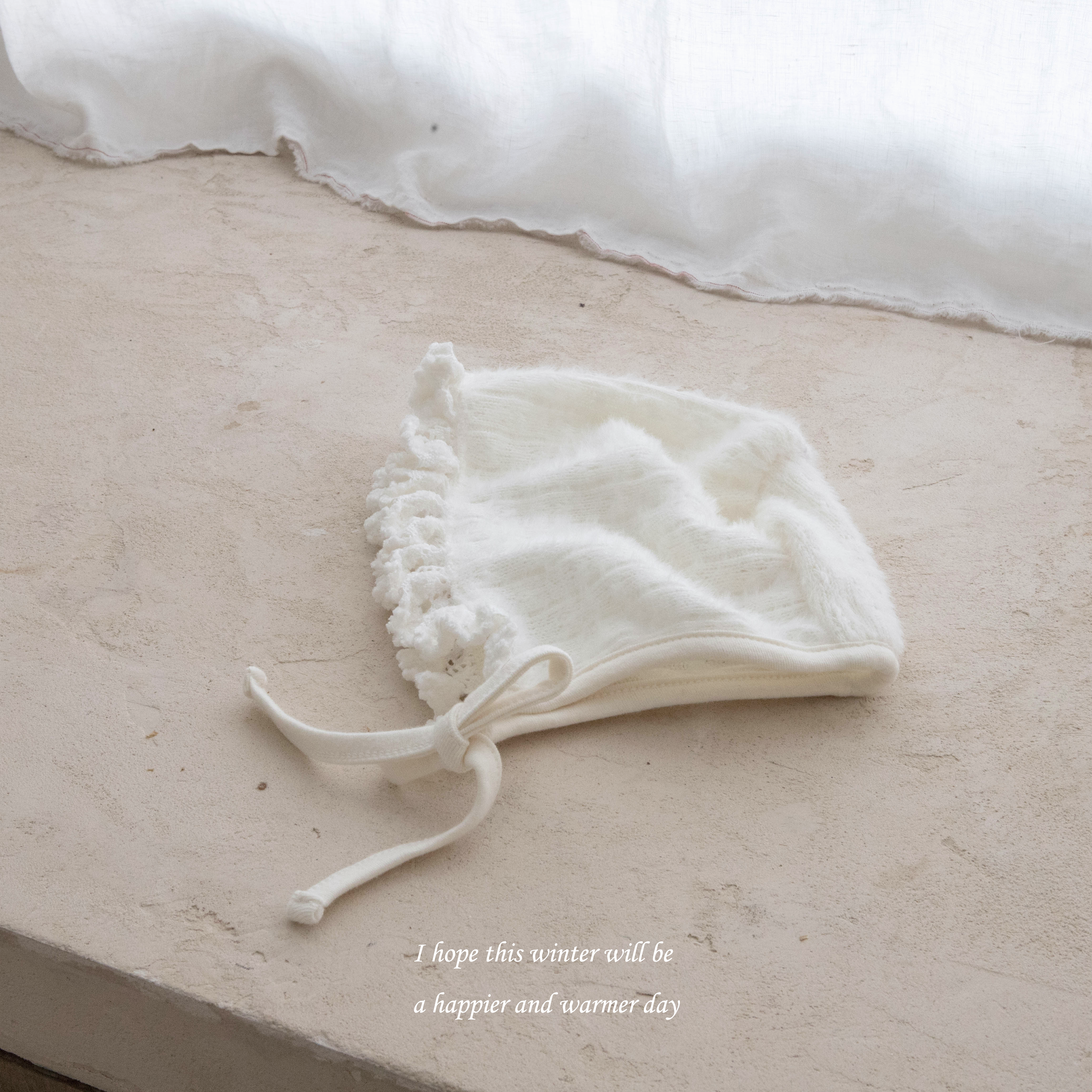 ［mkids］Soft frill bonnet