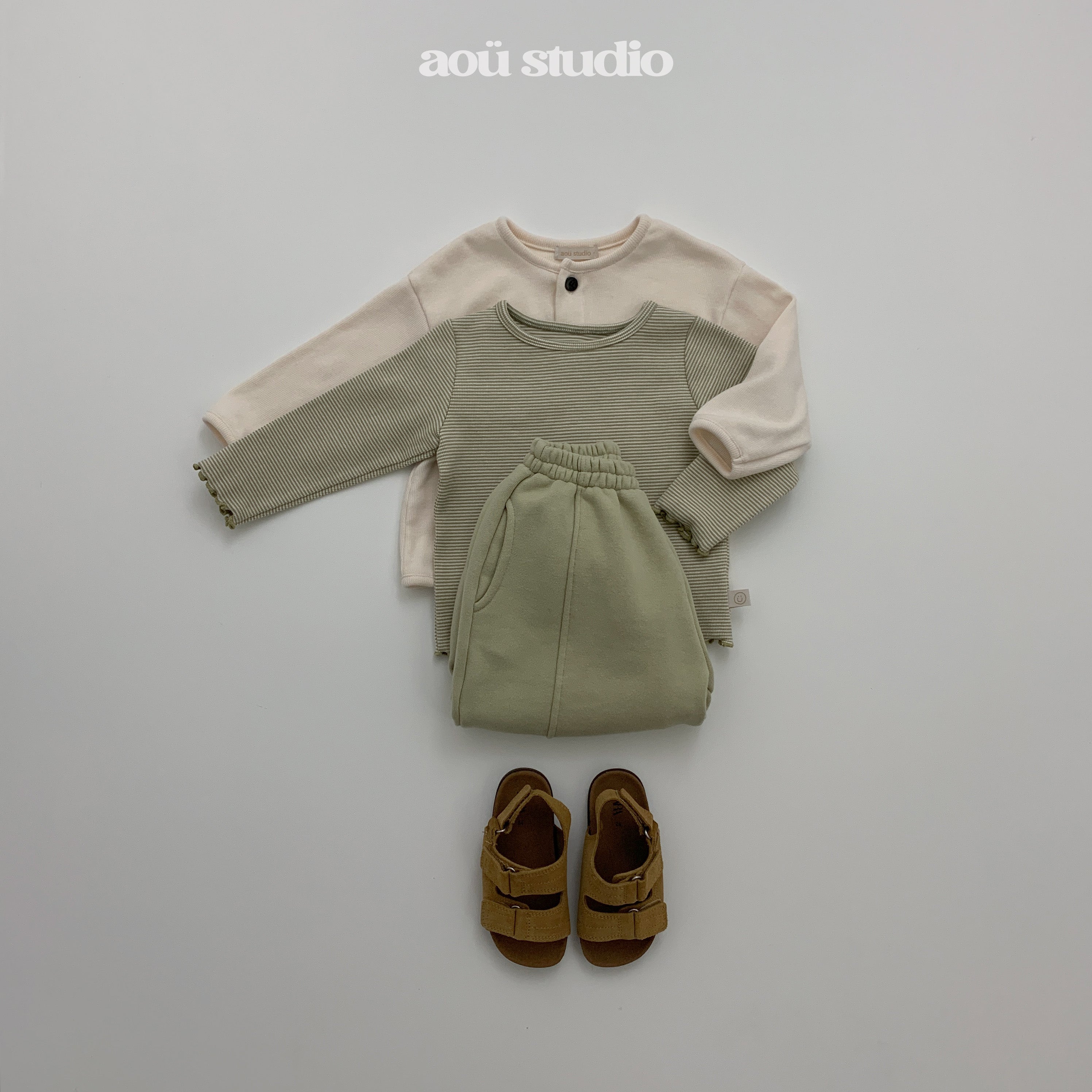 ［aou studio］Joy stripe mellow tops