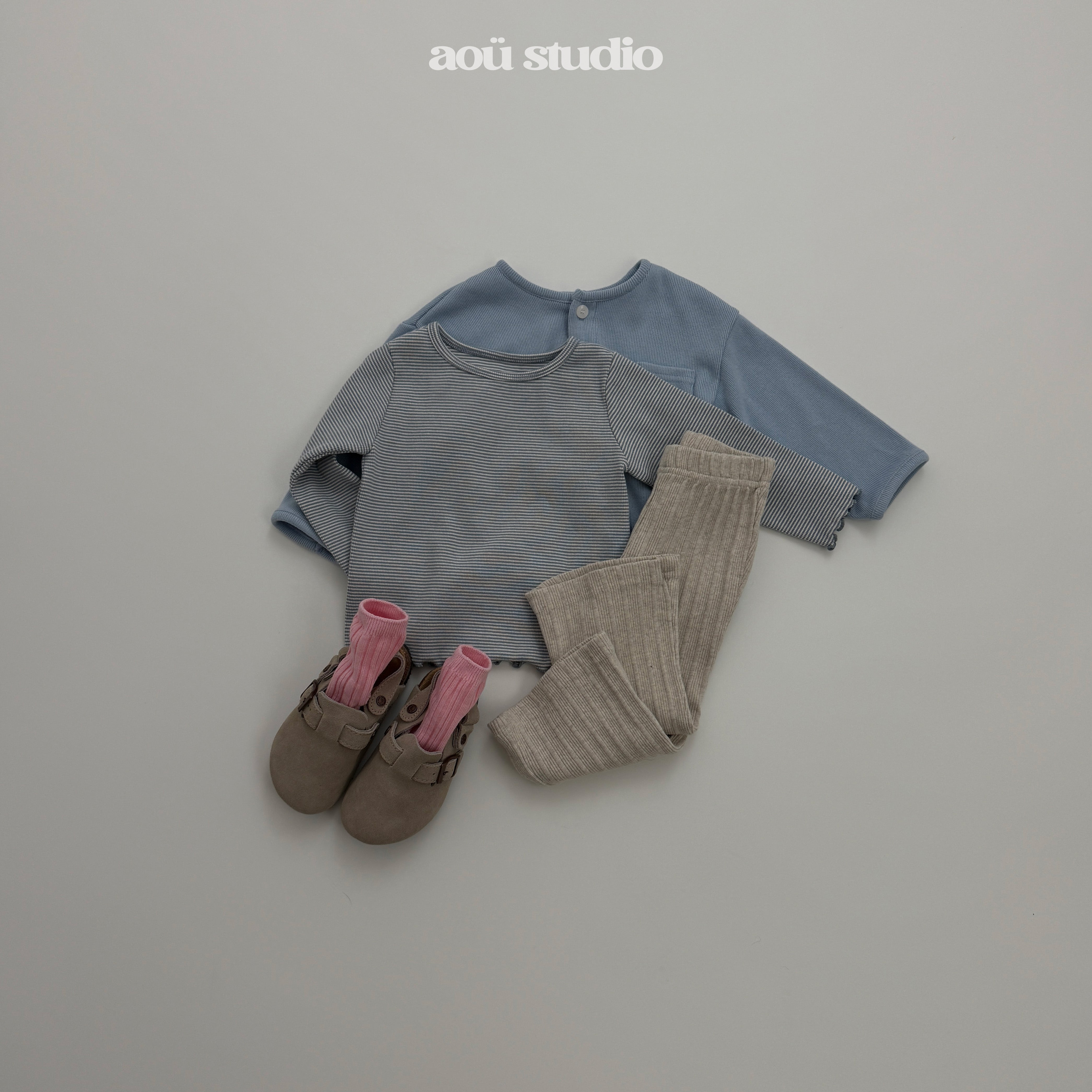 ［aou studio］Joy stripe mellow tops