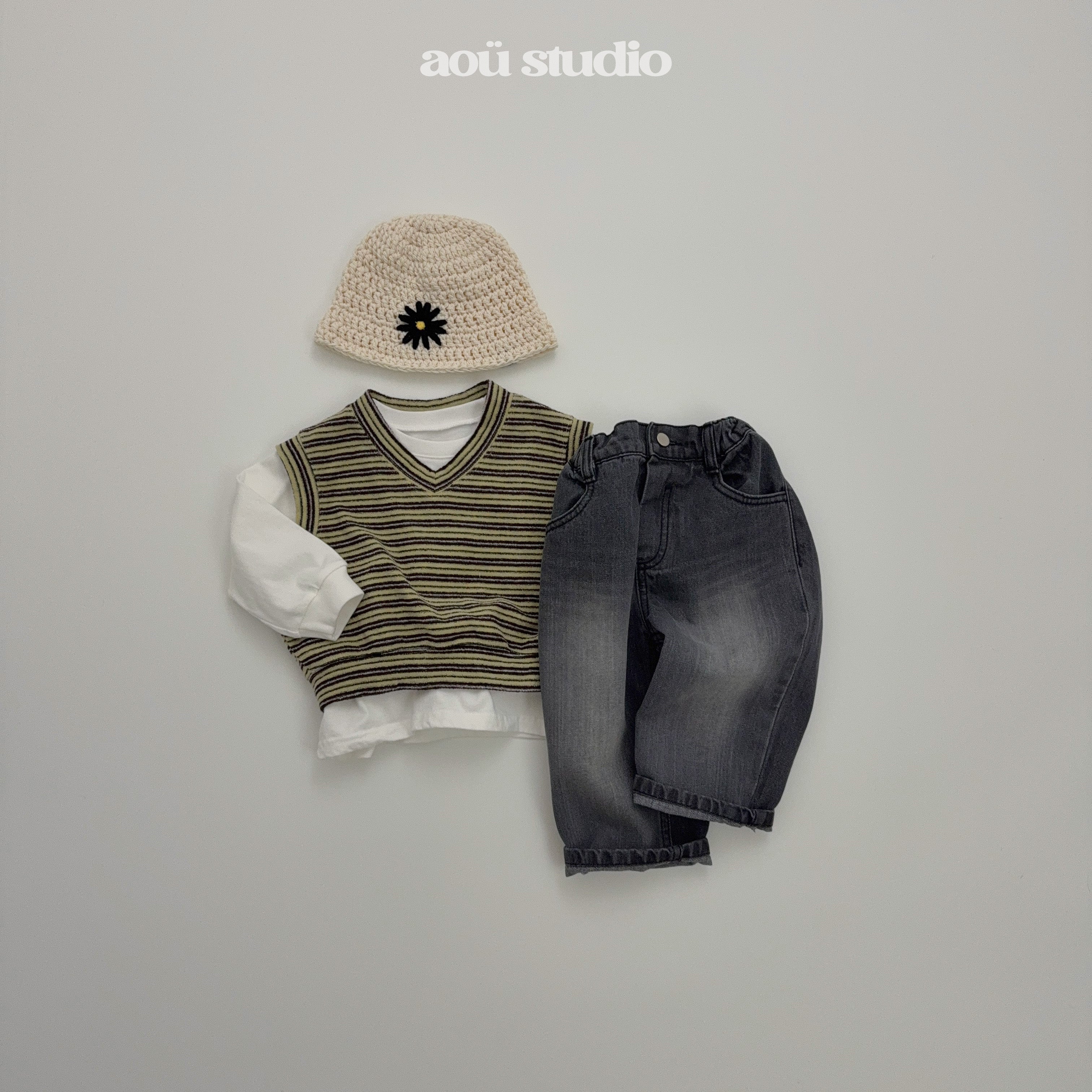 ［aou studio］Kiko stripe vest