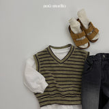 ［aou studio］Kiko stripe vest