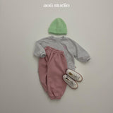 ［aou studio］Bonbon stripe jogger pants