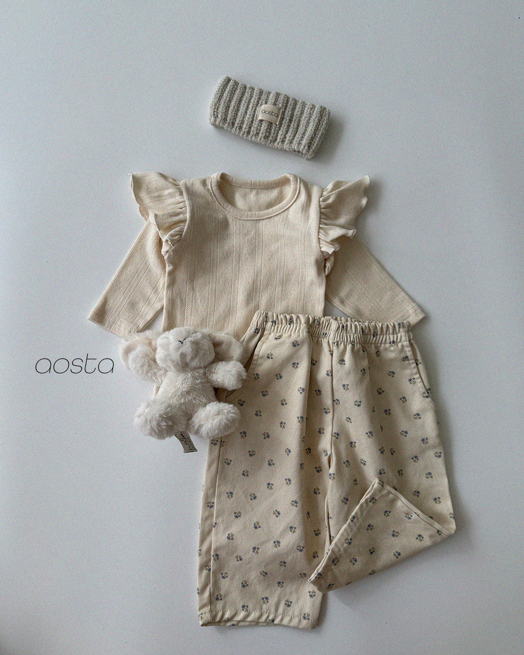 ［Aosta］Love Flower Pants