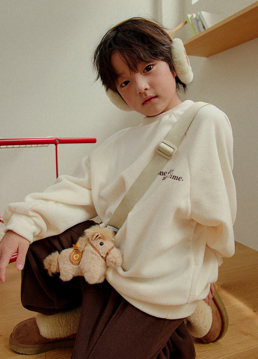 [whitesketchbook] Fleece tuck pants