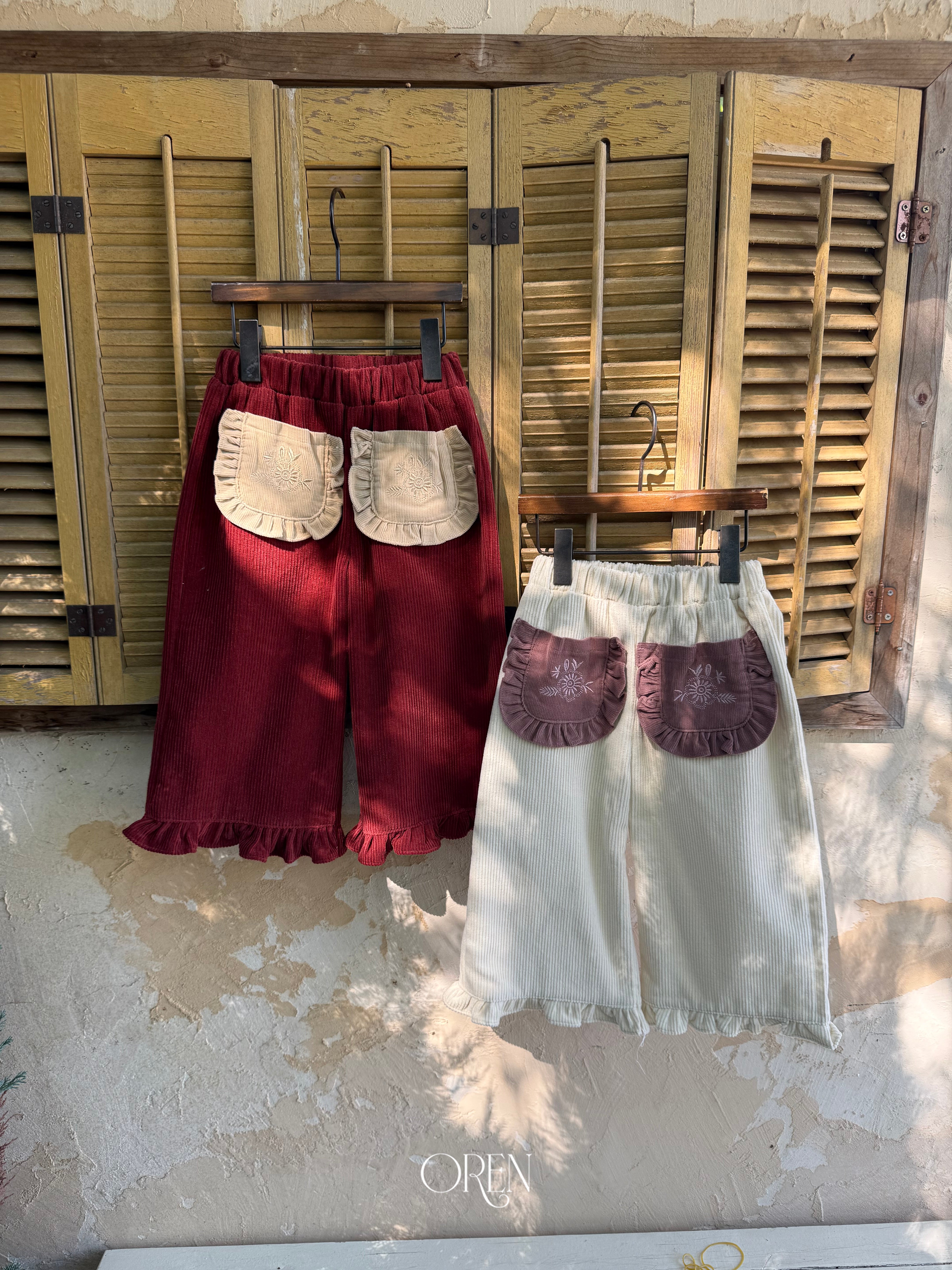 [OREN] Naomi frill corduroy pants