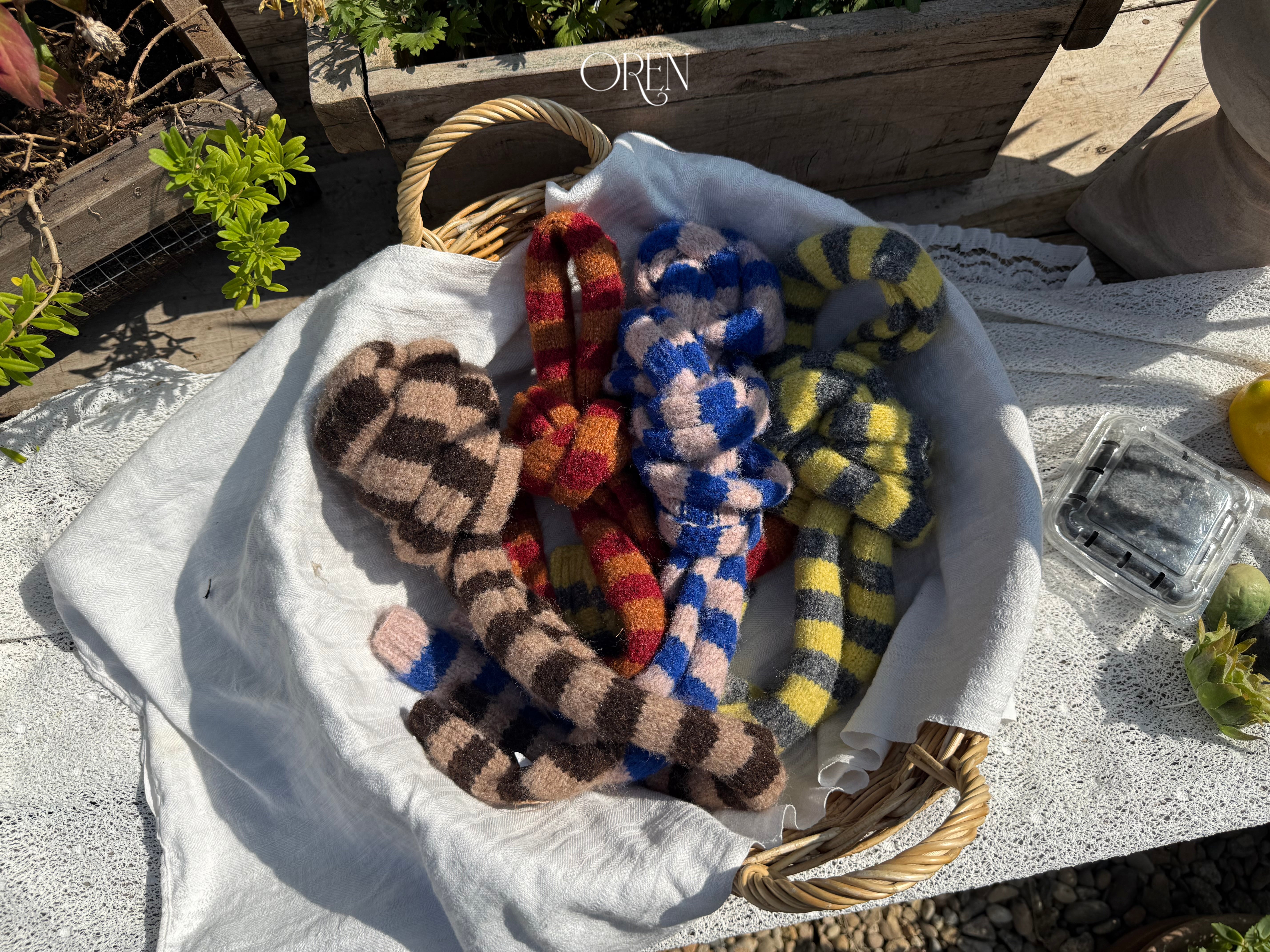 [OREN] Ambre stripe muffler(kids&adult)