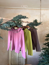 [OREN] Blooming frill picot tee