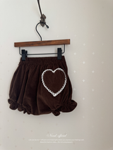 Heart corduroy frill bloomer