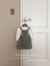 Mini check suspender pants