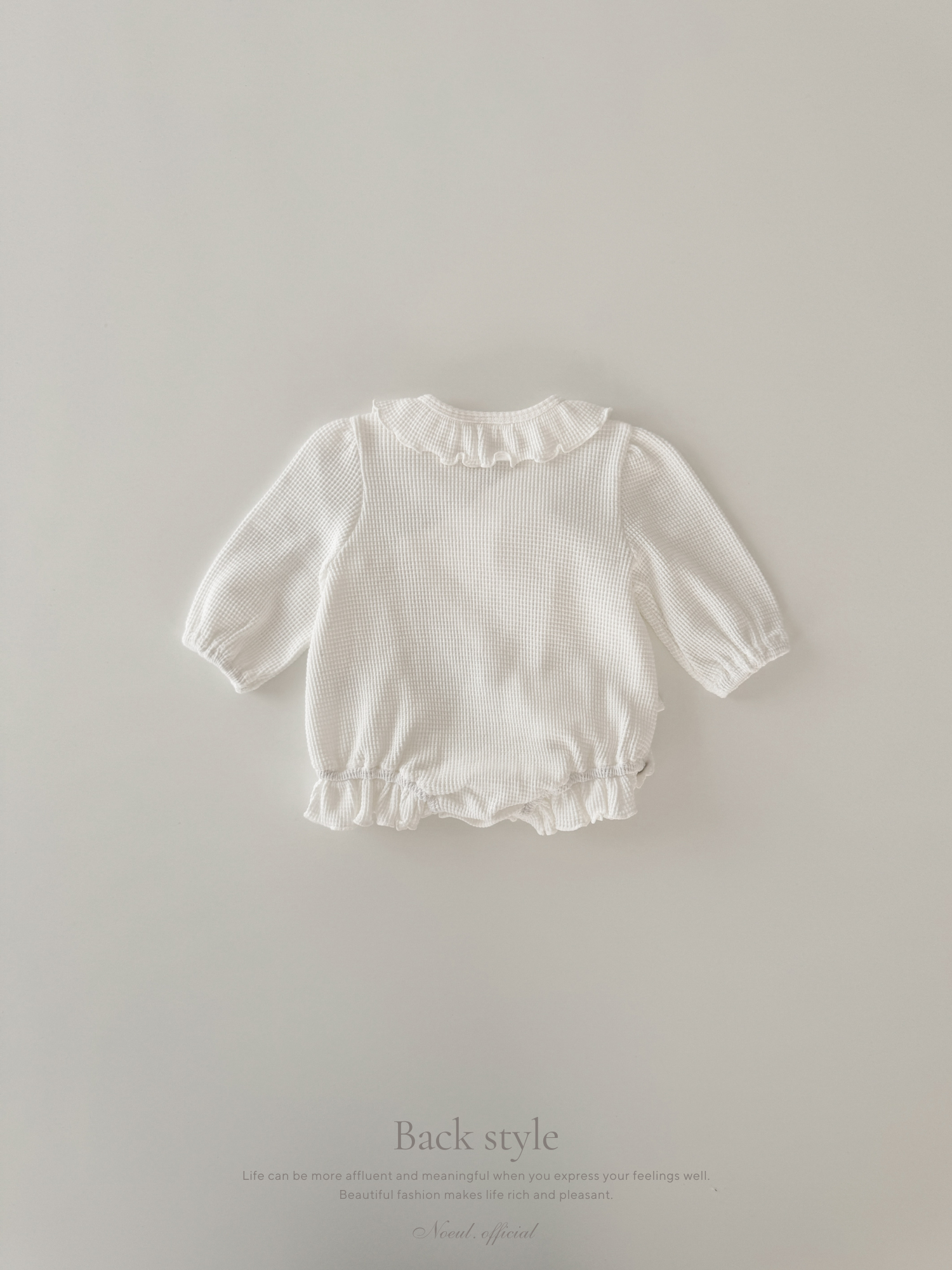 Waffle frill wrap newborn rompers