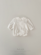 Waffle frill wrap newborn rompers