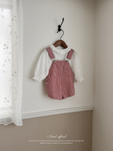 Cotton berry short overalls