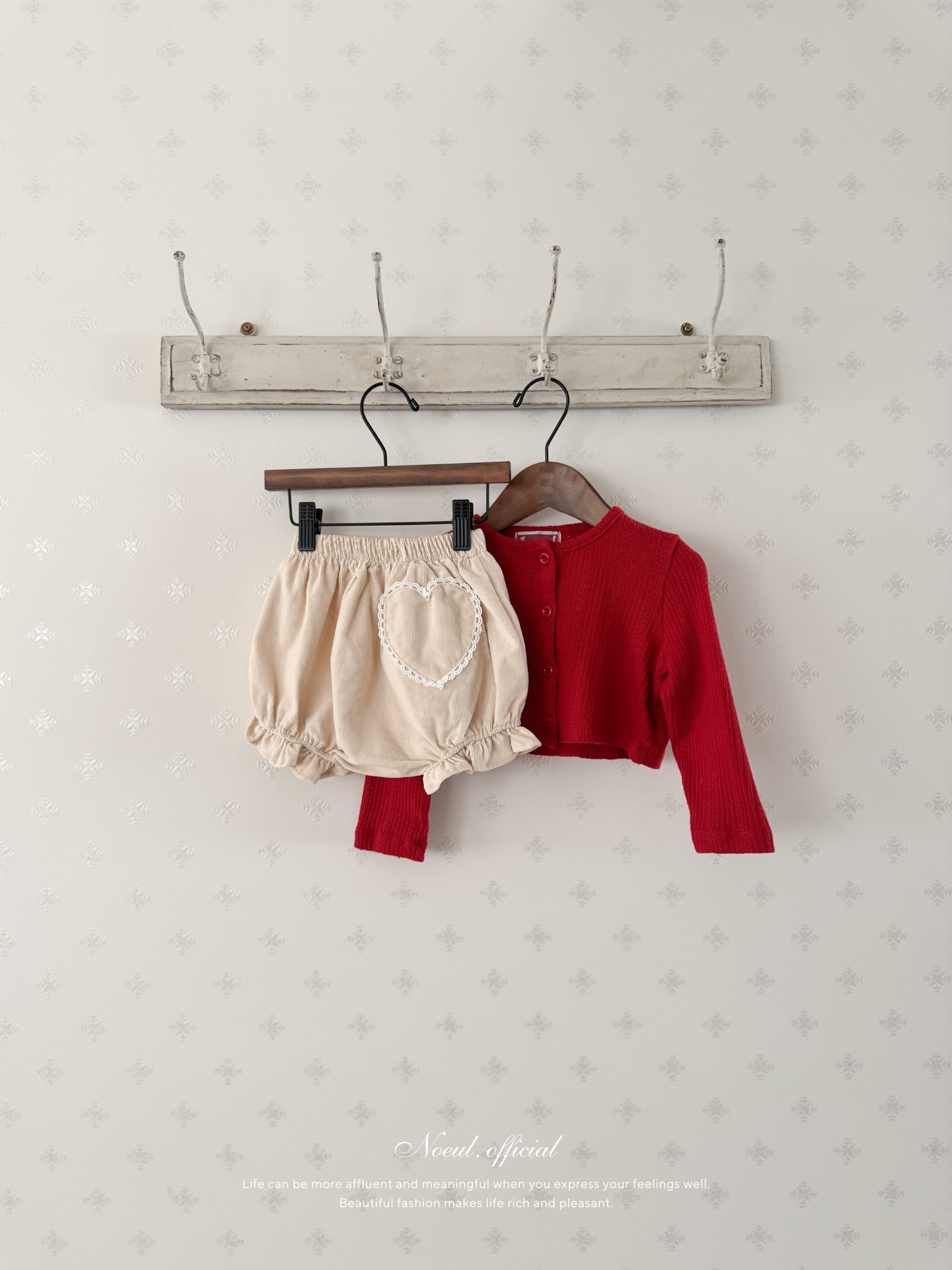 Heart corduroy frill bloomer