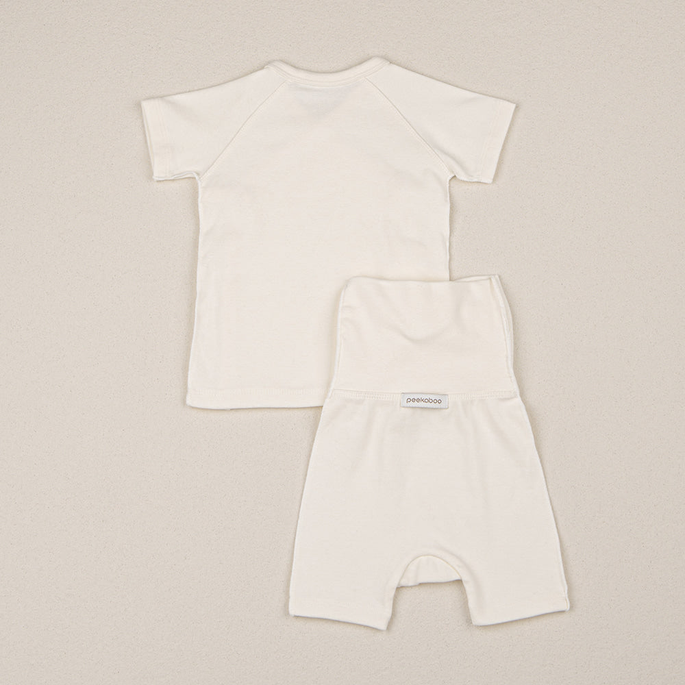 ［peekaboo］Ribbon newborn set (short sleeve)