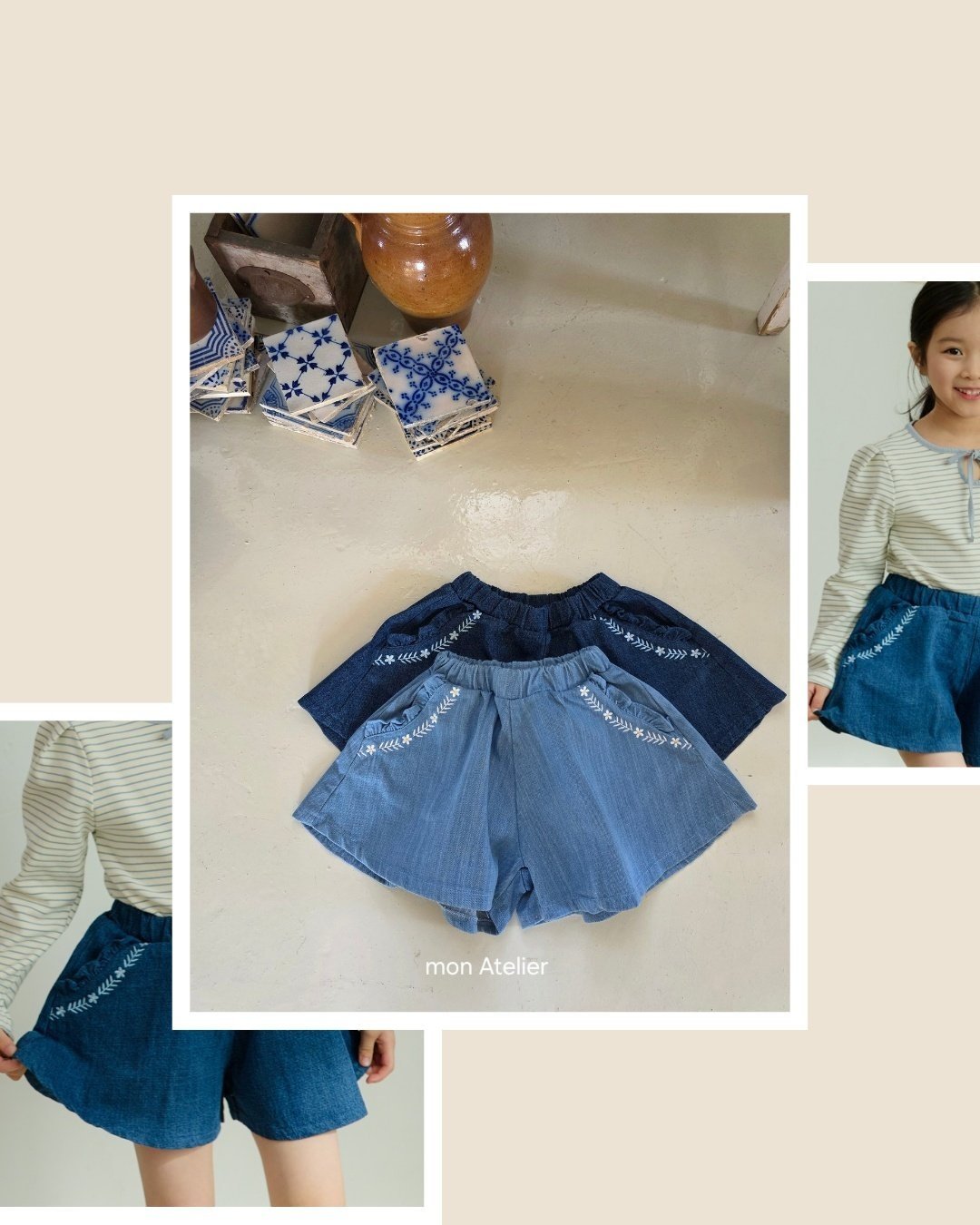 ［mon Atelier］Culotte denim pants