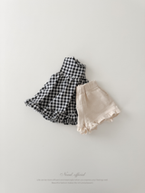 Check frill blouse