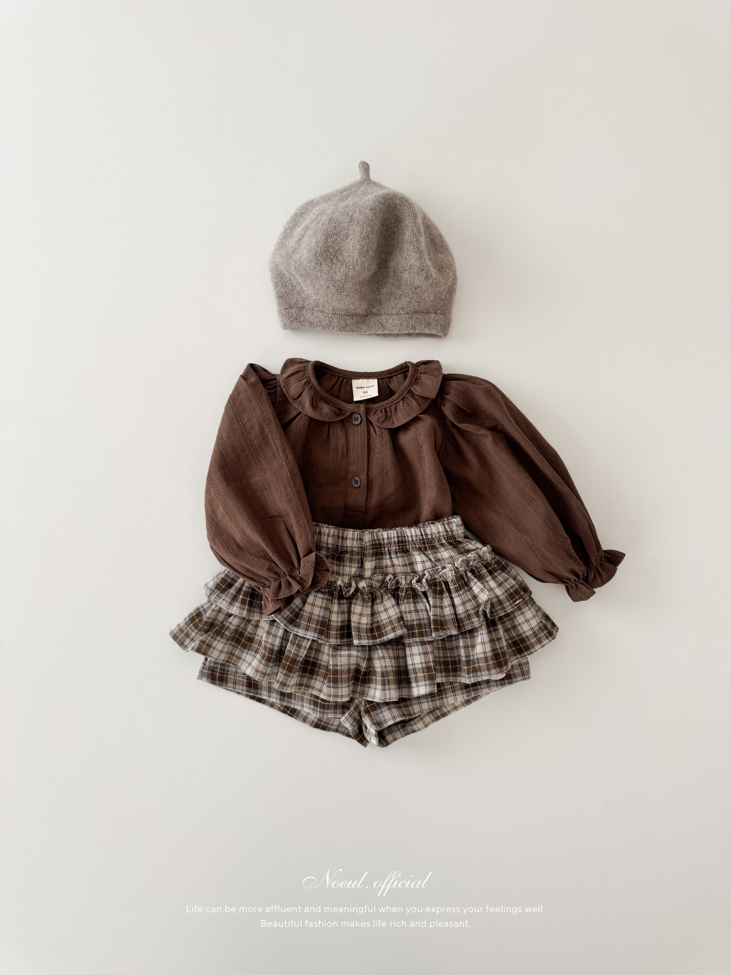 Roman check cancan pants