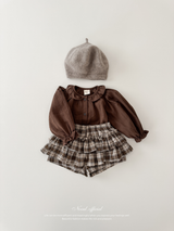 Roman check cancan pants