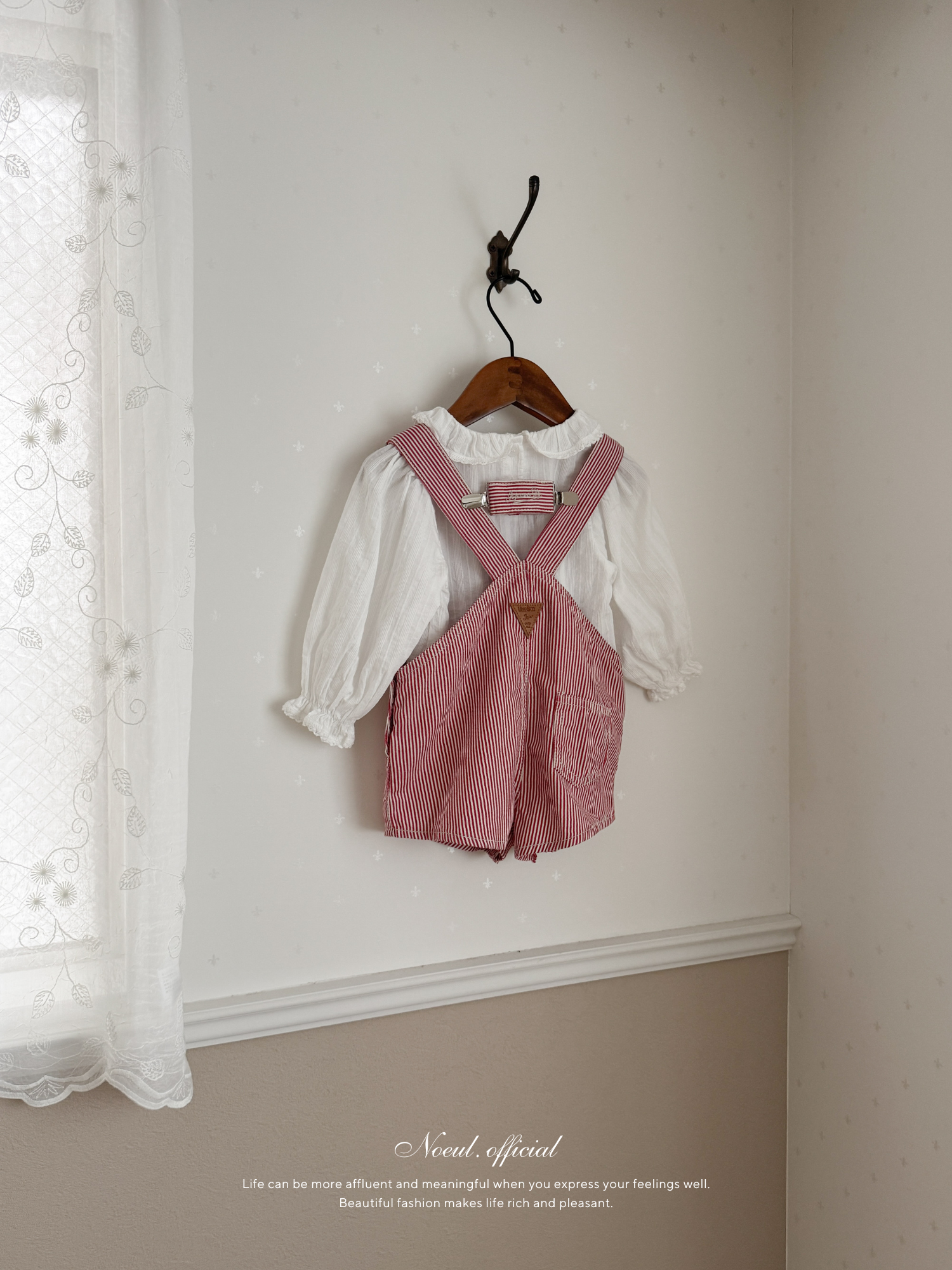 Cotton berry short overalls