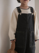 Clip denim overalls