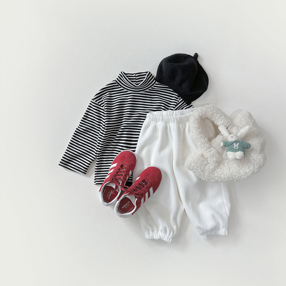 [whitesketchbook] Rib mink jogger pants